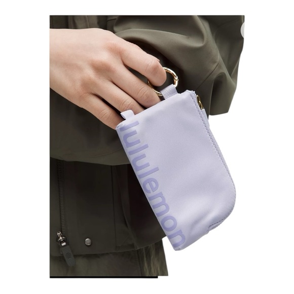 Lululemon Clippable Card Pouch, Serene Blue / Dusty Lilac with Gold OS NWT - Picture 6 of 7